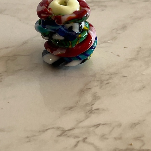 Inspiration Bead, Intention Bead, Handmade Melted Glass Prayer Bead Multicolored - Picture 5 of 8